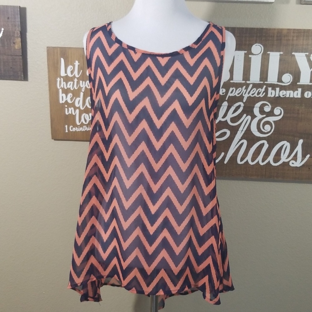 Chevron Flowy Top